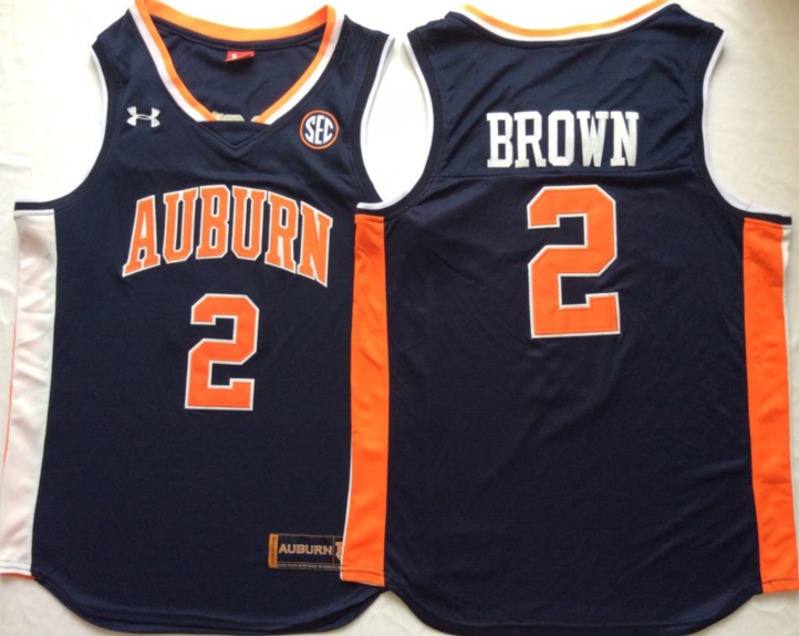 NCAA Men Auburn Tigers Blue #2 BROWN->ncaa teams->NCAA Jersey